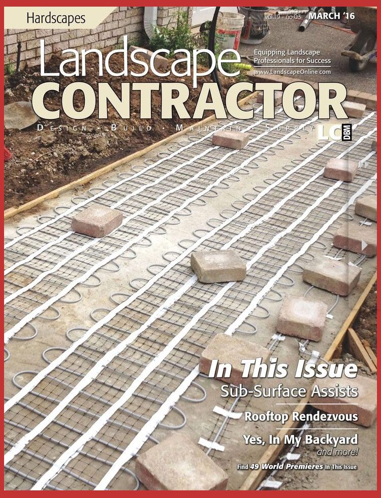 A magazine cover with the words " landscape contractor " on it.
