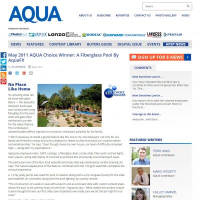 A picture of the article on aqua